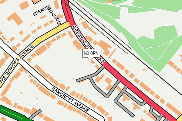 N2 0PN map - OS OpenMap – Local (Ordnance Survey)