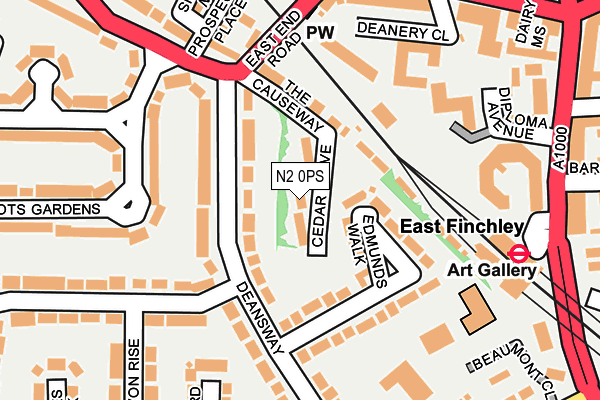 N2 0PS map - OS OpenMap – Local (Ordnance Survey)