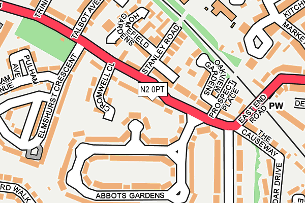 N2 0PT map - OS OpenMap – Local (Ordnance Survey)
