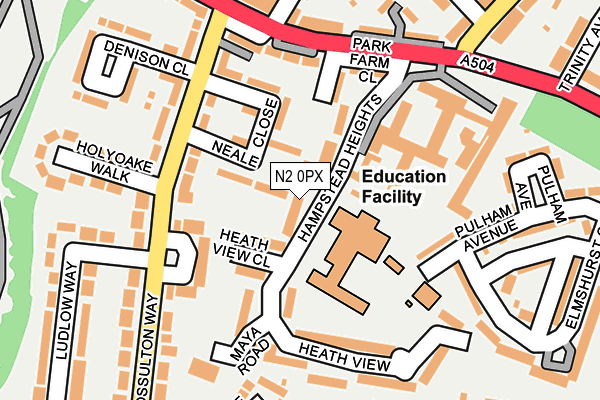 N2 0PX map - OS OpenMap – Local (Ordnance Survey)