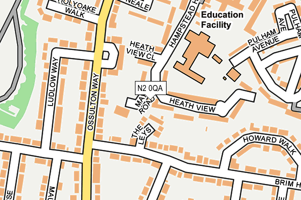 N2 0QA map - OS OpenMap – Local (Ordnance Survey)