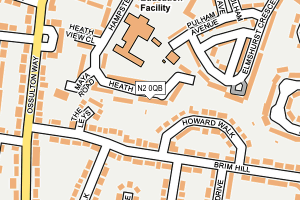 N2 0QB map - OS OpenMap – Local (Ordnance Survey)