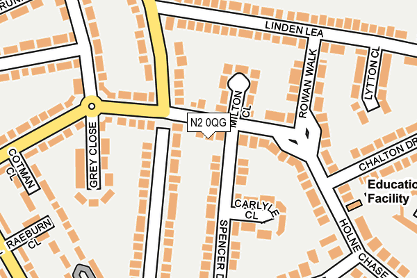 N2 0QG map - OS OpenMap – Local (Ordnance Survey)