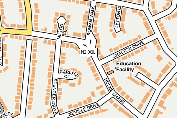 N2 0QL map - OS OpenMap – Local (Ordnance Survey)