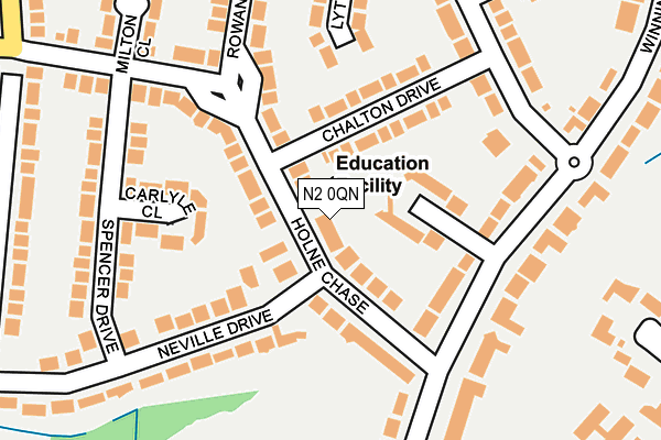 N2 0QN map - OS OpenMap – Local (Ordnance Survey)