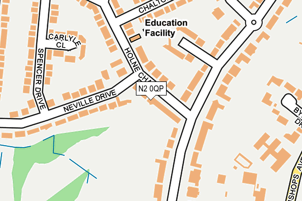 N2 0QP map - OS OpenMap – Local (Ordnance Survey)