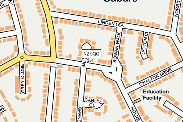 N2 0QQ map - OS OpenMap – Local (Ordnance Survey)