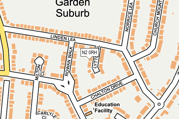 N2 0RH map - OS OpenMap – Local (Ordnance Survey)