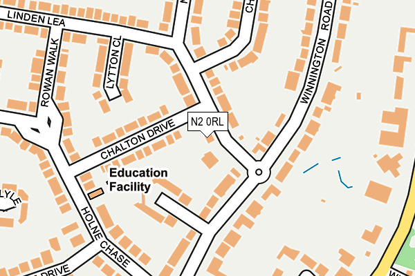 N2 0RL map - OS OpenMap – Local (Ordnance Survey)