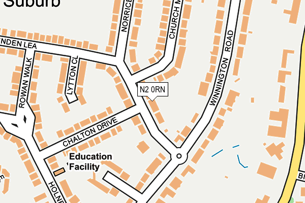 N2 0RN map - OS OpenMap – Local (Ordnance Survey)