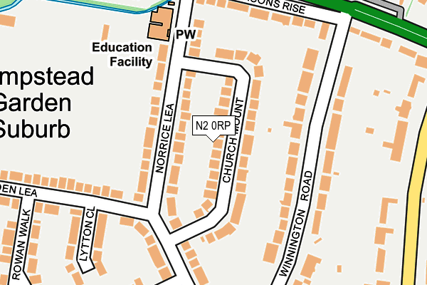 N2 0RP map - OS OpenMap – Local (Ordnance Survey)