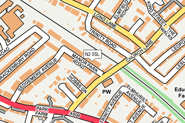 N2 0SL map - OS OpenMap – Local (Ordnance Survey)