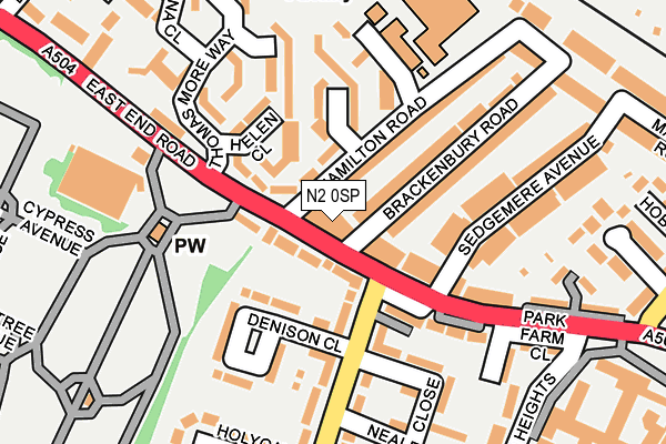 N2 0SP map - OS OpenMap – Local (Ordnance Survey)