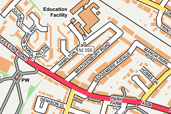 N2 0SS map - OS OpenMap – Local (Ordnance Survey)