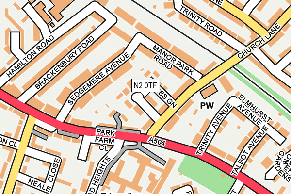 N2 0TF map - OS OpenMap – Local (Ordnance Survey)