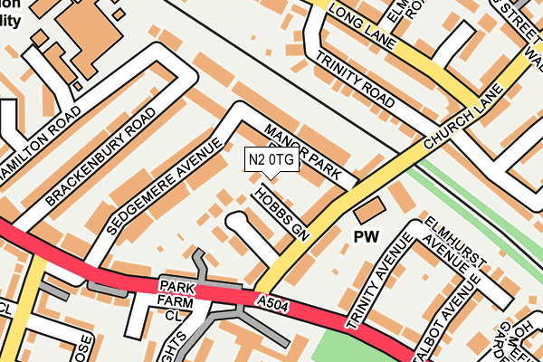 N2 0TG map - OS OpenMap – Local (Ordnance Survey)