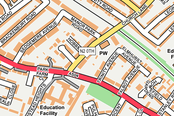 N2 0TH map - OS OpenMap – Local (Ordnance Survey)