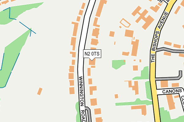 N2 0TS map - OS OpenMap – Local (Ordnance Survey)