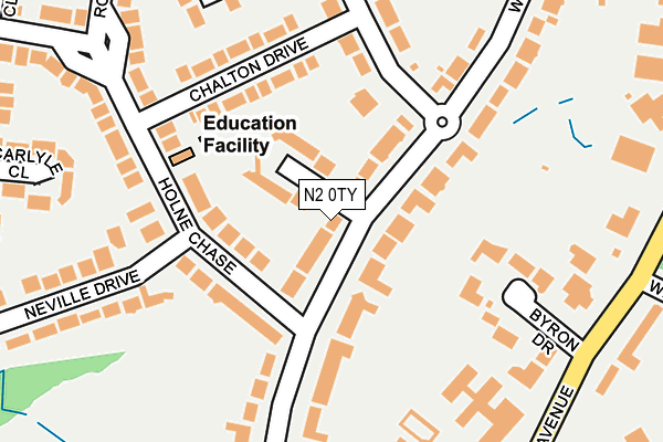 N2 0TY map - OS OpenMap – Local (Ordnance Survey)