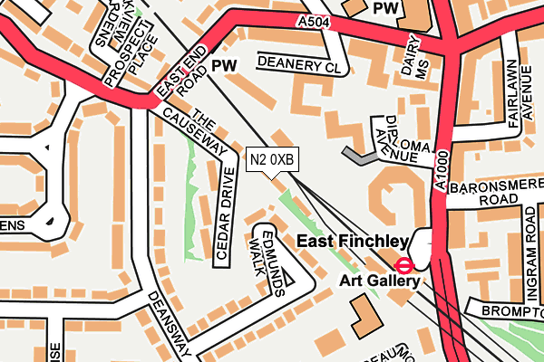 N2 0XB map - OS OpenMap – Local (Ordnance Survey)