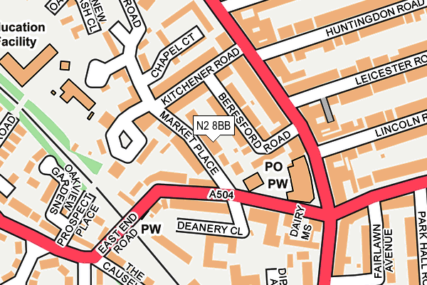 N2 8BB map - OS OpenMap – Local (Ordnance Survey)
