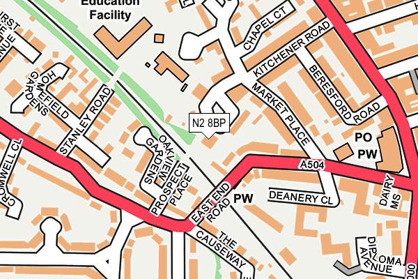 N2 8BP map - OS OpenMap – Local (Ordnance Survey)