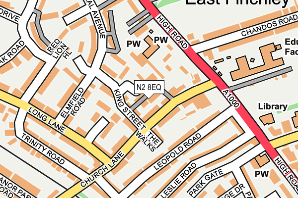 N2 8EQ map - OS OpenMap – Local (Ordnance Survey)