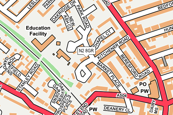 N2 8GR map - OS OpenMap – Local (Ordnance Survey)