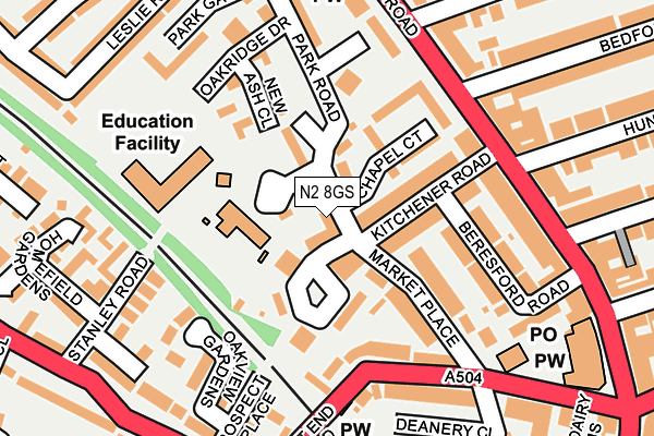 N2 8GS map - OS OpenMap – Local (Ordnance Survey)