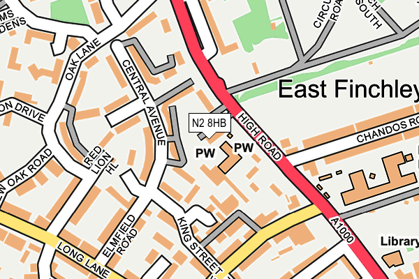 N2 8HB map - OS OpenMap – Local (Ordnance Survey)