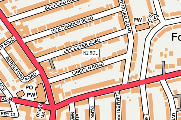 N2 9DL map - OS OpenMap – Local (Ordnance Survey)