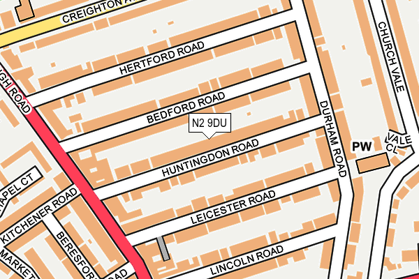 N2 9DU map - OS OpenMap – Local (Ordnance Survey)