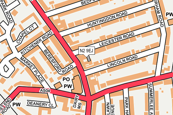 N2 9EJ map - OS OpenMap – Local (Ordnance Survey)