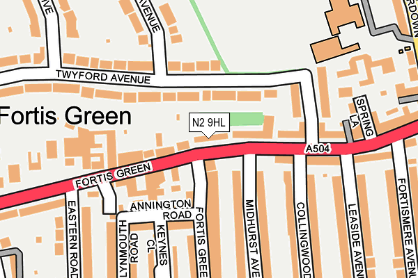 N2 9HL map - OS OpenMap – Local (Ordnance Survey)