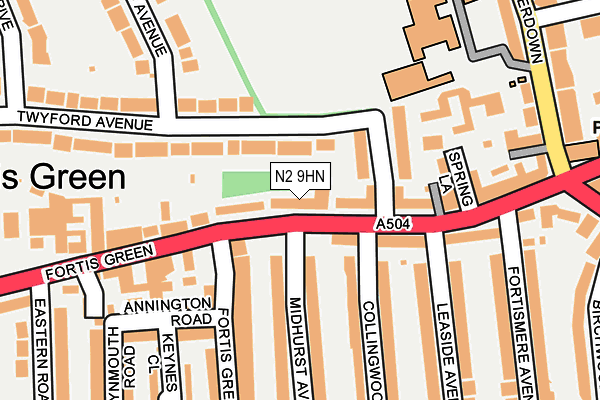 N2 9HN map - OS OpenMap – Local (Ordnance Survey)