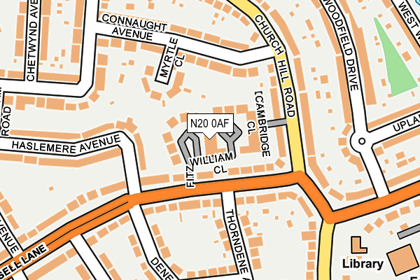 N20 0AF map - OS OpenMap – Local (Ordnance Survey)