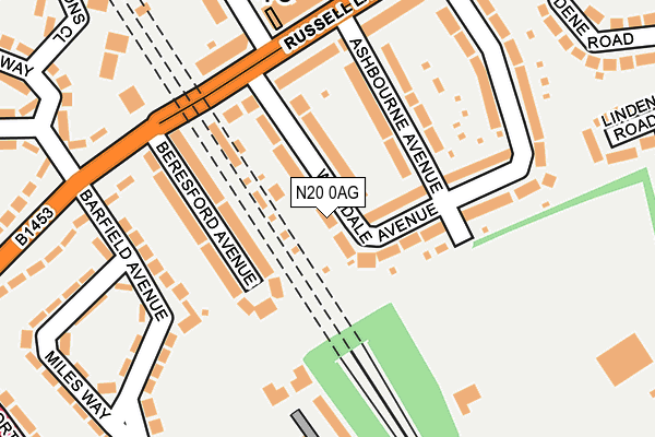 N20 0AG map - OS OpenMap – Local (Ordnance Survey)