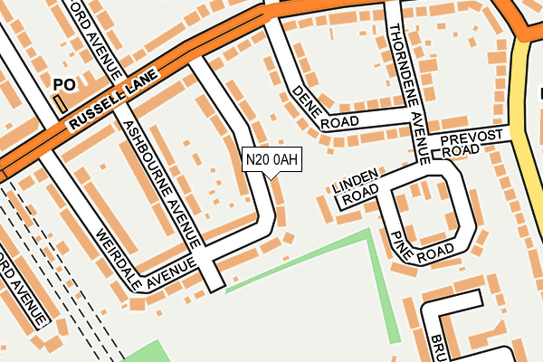 N20 0AH map - OS OpenMap – Local (Ordnance Survey)