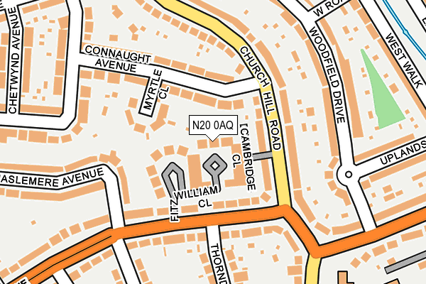 N20 0AQ map - OS OpenMap – Local (Ordnance Survey)