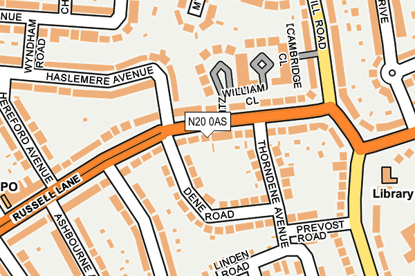 N20 0AS map - OS OpenMap – Local (Ordnance Survey)
