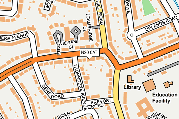 N20 0AT map - OS OpenMap – Local (Ordnance Survey)