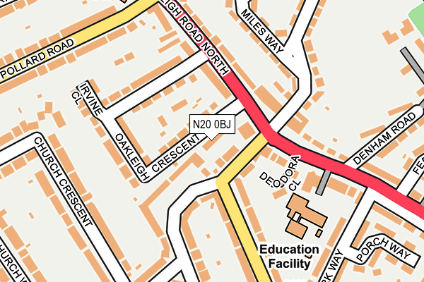 N20 0BJ map - OS OpenMap – Local (Ordnance Survey)