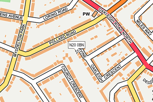 N20 0BN map - OS OpenMap – Local (Ordnance Survey)
