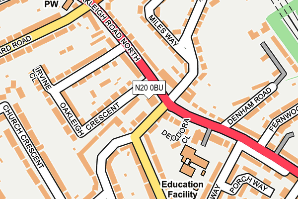 N20 0BU map - OS OpenMap – Local (Ordnance Survey)