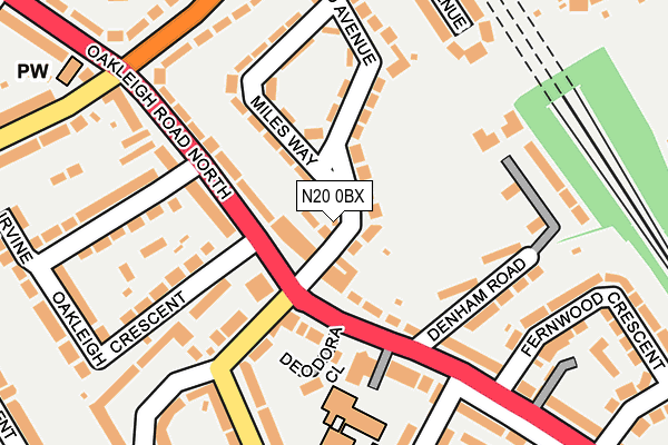 N20 0BX map - OS OpenMap – Local (Ordnance Survey)