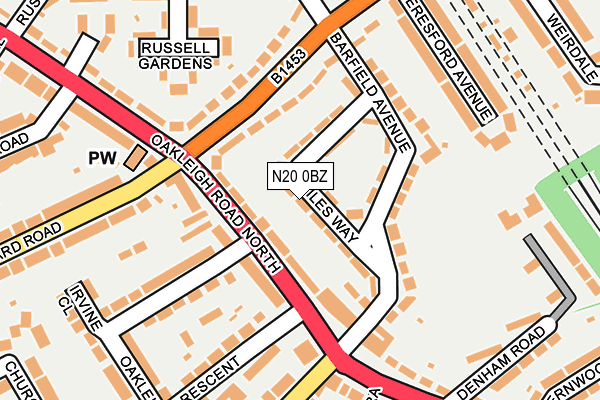 N20 0BZ map - OS OpenMap – Local (Ordnance Survey)