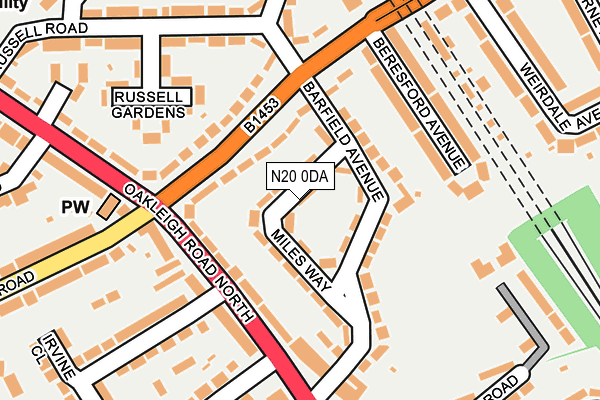 N20 0DA map - OS OpenMap – Local (Ordnance Survey)