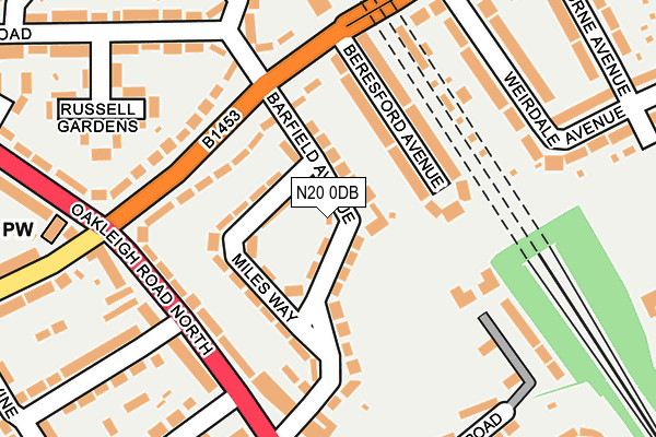 N20 0DB map - OS OpenMap – Local (Ordnance Survey)