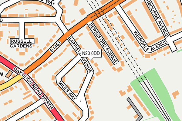 N20 0DD map - OS OpenMap – Local (Ordnance Survey)