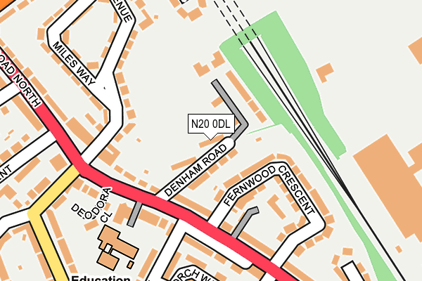 N20 0DL map - OS OpenMap – Local (Ordnance Survey)